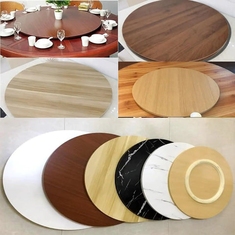Big Wooden Dining Turntable With 360 Degree Rotation Lazy Susan Style Kitchen Rotating Tray For Dining Tabletop White Round 120cm