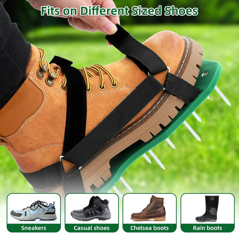All New Velcro Lawn Aerator Shoes With Easy On Straps And Heavy Duty Spiked Sandals For Lawn Care No Installation Required