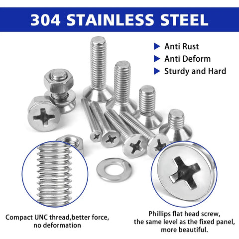 Assortment from 1575 Piece Stainless Steel Nuts and Bolts Kit With Phillips Pan Head and Flat Head Screws Assorted Nuts Bolts Washers In Double Sided Organizer Box For Home Garage And Shop Use DIY Ready