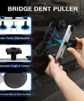 Paintless Dent Repair Kit For Cars, 139-Piece Dent Puller Set With Metal Dent Lifter, Bridge Puller, T-Slide Hammer, PDR Tools For Dents, Dings, Creases And Hail Damage, Safe Glue Pull System bridge dent puller on car panel