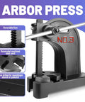Straight Out The Workshop, Heavy Duty 1 Ton Manual Arbor Press, close-up of reversible ram and machined steel anvil.