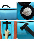 Features of Surge Wing With Two Window Design for wind wing foiling including nylon handle, valve, and durable polyester material.
