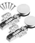 Two Piece Hydraulic Glass Door Hinges Thickened Heavy Duty Silent Hidden Cabinet Hinges With Soft Close Buffer shown with screws