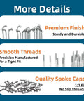 10G 3.0mm Silver Bicycle Spokes Set For Mountain Bike E Bike Motorcycle Tricycle Wheels 55mm To 230mm With Nipples 40Pcs