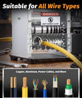 Heavy Duty 550W Electric Wire Stripper Machine Strips Gauge Wire From.06 To 1 Inch with wire types visible in image.