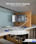 12 Pack 6-Inch LED Recessed Lights With Junction Box installation demonstration, showing slim canless ceiling downlight under cabinet.