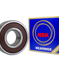 Two Pack Deep Groove Ball Bearings 6202 15 X 35 X 11 mm Double Rubber Seal DDU And 2RS High Speed Radial And Axial Load Support With Steel Cage Great For Hobbyists And Professional Projects, sealed NSK bearing and box