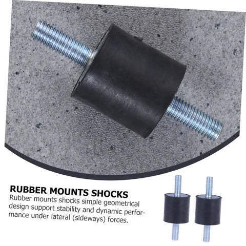 5 Pack Rubber Isolator Mounts For Vibration Dampening And Noise Reduction, Silent Blocks For Air Compressors, Engines, Fitness Equipment, Heavy Duty Vibration Dampers, Easy Install, black rubber mount with threaded studs