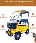 Badass Four Wheel Electric Mobility Scooter With Spacious Cargo Bin For Adults And Seniors No Stress Cruising All Terrain Utility Hauler featuring remote locking and alarm.