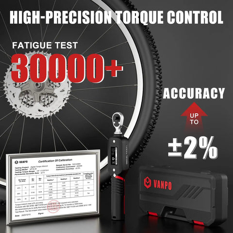 Digital Torque Wrench One Quarter Inch Precision Tool For Bikes And Small Engines Dialed In With Accurate Plus Minus Two Percent Torque From 1.11 To 22.13 Ft-Lb And 1.5 To 30 Nm, Ideal For Bike Builds Motorcycle Parts And DIY Garage Projects, bike wheel and case