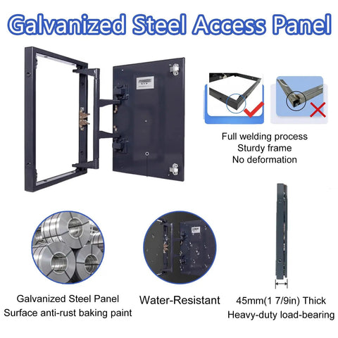 Metal Access Panel For Plumbing With Hidden Magnetic Catch Tileable Design And 19.7 By 11.8 Inches Fit Durable Inspection Door