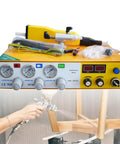 Dual Digital Display Electrostatic Powder Sprayer 35 Watt Portable Paint Spray Kit With Adjustable Pressure features gauges and controls.