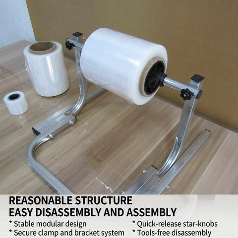 Rock Solid Bubble Wrap Dispenser Stand With Adjustable Plastic Baffles And Heavy Duty Steel Frame for easy packing rolls.