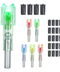 Six Pack LED Lighted Nocks For Crossbow Bolts With 24 Bushings In 0.285 Inch 0.297 Inch 0.300 Inch 0.305 Inch Sizes, colored nocks and bushings