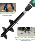 Power Drill Adapter For Earth Augers And Garden Gear With Four Slot Shank, Heavy Duty Drill Bit Converter For Electric Drills