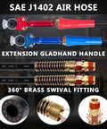 Semi Truck Air Lines Kit 12 Ft 3 In One Workhorse ABS Power Line Air Hoses with Glad Hands Handles and Tender Spring Kit