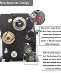 INTSUPERMAI metal lathe front view with gearless design, belt-driven system and double chuck
