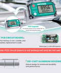 Go-To Three-Quarter Inch Digital Turbine Fuel Flow Meter Inline NPT with 360 Degree Swivel Connector and LCD display details
