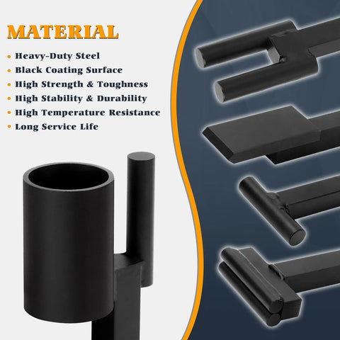 1 Inch Blacksmith Hardy Hole Tool Set 5 Piece Forge Kit With Hot Cut Creasing Stake Bottom Fuller in heavy-duty steel