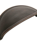 Oil Rubbed Bronze Cup Pulls 3 Inch Center To Center Cabinet Hardware Pack Of 5 With Mounting Hardware Included Zinc Construction
