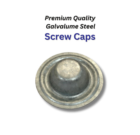 Galvalume Metal Screw Caps For Roofs Seals Over Existing Or Broken Screws To Stop Leaks No Screw Removal Needed Quick And Easy Install With Included Gloves Perfect For Metal Roofing Repairs And Weather Protection 100 Pack