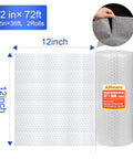 Two Pack 12 Inch By 72 Foot Ultra Thin Bubble Cushioning Wrap Nylon For Moving And Shipping Perforated Every 12 Inches Lightweight