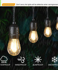 24 Pack Dimmable Shatterproof S14 LED Replacement Outdoor String Light Bulbs 2200K Warm White 2W Plastic LEDs, waterproof in rain