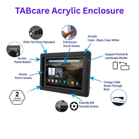 Heavy Duty Acrylic Security Case For Dell Latitude 12 2 In 1 Tablets With Easy Peasy Vesa Wall Mount Bracket Optimized For Pos Stations Kiosks Exhibition Booths And Shop Floor Rock Solid Grip In Matte Black