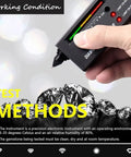 High Accuracy Diamond Tester Pen With LCD Display And LED Indicator, Pro Grade Diamond Selector For Pros And Hobbyists, Quickly Detect Real Diamonds With Green Light Signal, Battery Powered 9V, Eco Friendly And Easy To Use, handheld in use