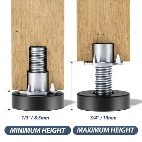 Adjustable Foot Pads For Furniture And Home Use, Grippy Non Slip Floor Protectors, Leveling Glide Feet For Tables And Chairs