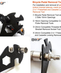All In One 6 In 1 Bike Repair Tool Set for maintenance, shown with pedal removal tool, crank puller, and hex wrenches.