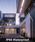 Outdoor installation of Plug And Play Linkable Waterproof LED Tube Light 2FT 18W 5000K With Switch Cord on modern building