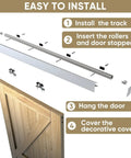 Installation steps for 6Ft Barn Door Sliding Hardware Kit Aluminum Alloy Box Rail Track For Interior Single Wooden Door.