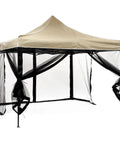 12x12 Gazebo Mosquito Netting Universal Replacement Four Panel Mesh Screen Walls with Double Zippers for canopies