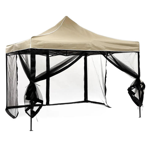 12x12 Gazebo Mosquito Netting Universal Replacement Four Panel Mesh Screen Walls with Double Zippers for canopies