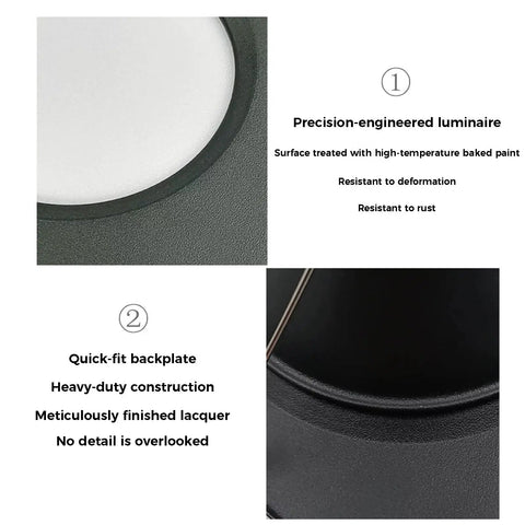 Tashace Led Recessed Ceiling Light Double Head Black Lights for Corridors close-up of durable black casing and quick-fit backplate