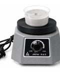 Beast Power 100W Lab Vibrator with easy stepless knob in use with plaster in a cup, ideal for epoxy resin gypsum mixing molds