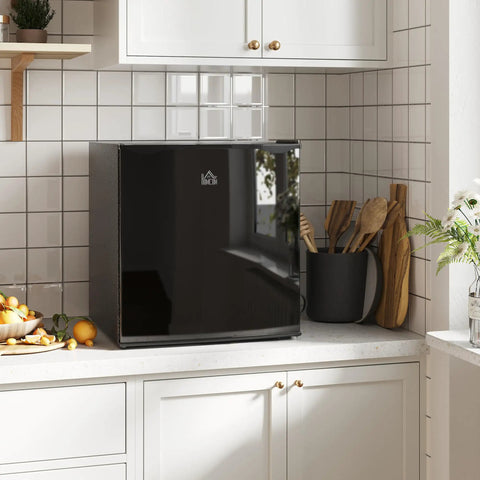 1.1 Cubic Foot Countertop Mini Freezer In Sleek Black Featuring Removable Shelves To Handle Your Daily Frozen Stash Effortlessly In Dorms Apartments Or Home Offices While Saving Precious Counter Space on kitchen countertop.