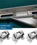 Rock Solid M8 Cage Nuts 304 Stainless Steel Hardware Kit 20 Piece Set For Server Racks Network Cabinets Electronic Chassis Badass Silver Finish close-up of M8 card nut on steel rack.
