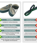 Comparison of Replacement 20 Piece Sanding Belt Kit 400 Grit Ceramic and Aluminum Oxide Belts, showing benefits and limitations.