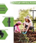 Post Hole Digger Hand Auger Spiral Drill For Planting shown in use with reinforced connection and rust-resistant coating details