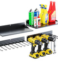 Two Pack Power Tool Drill Holder Wall Mount Organizer Rack Set Heavy Duty Steel Garage Storage For Batteries Bits And Accessories