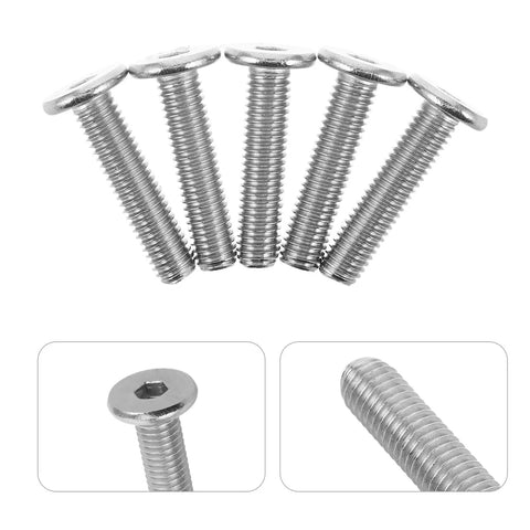 20 Piece M8x35 Hex Socket Head Cap Screws Set For Cat Tree Replacement And Furniture Connectors, fully threaded bolts displayed