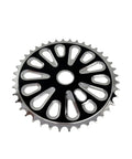 Steel Bicycle Chainring Sprocket For One Piece Cranksets 40T Or 44T Black Finish With 2mm Teeth And Two Point Five Millimeter Thickness