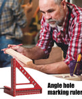 Craftsman using Pro Grade Hole Scribing Ruler for On Point Hole Positioning and Precise Marking Aluminum Alloy Build That Stays Rust Free