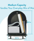 Franklin Post Mount Mailbox Weatherproof Galvanized Steel Black With Silver Accents Medium Curbside Mailbox open with mail inside