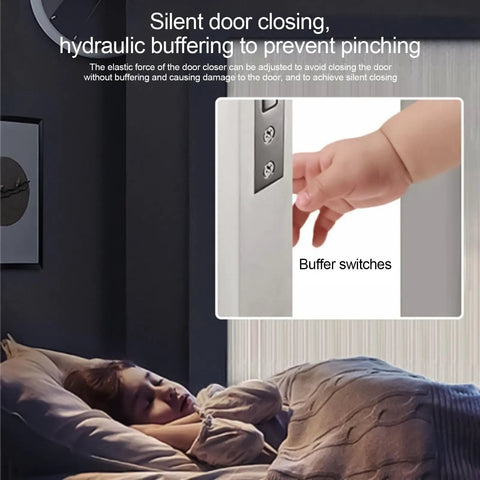 Cast Aluminum Door Closer With Adjustable Hydraulic Soft Close And Smart Closing Detection For Hands Free Auto Close, 24 Inch