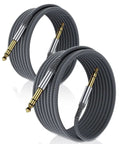 Rugged Quarter Inch TRS Guitar Cable 10ft 2-Pack Straight 6.35mm Instrument Cord For Electric Guitar Bass Keyboard Amp Speaker