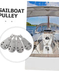 4 Pack Stainless Steel Bearing Pulleys For Kayak Sailing And Outdoor Rope Systems Heavy Duty Metal Roller Wheel Cable Block Kit