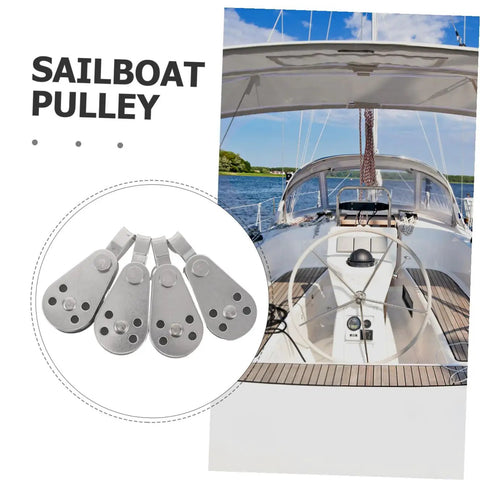 4 Pack Stainless Steel Bearing Pulleys For Kayak Sailing And Outdoor Rope Systems Heavy Duty Metal Roller Wheel Cable Block Kit